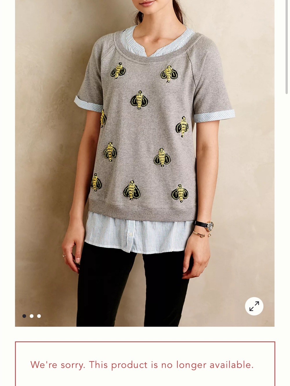 Anthropologie Layered Flutter-By Bee T Shirt